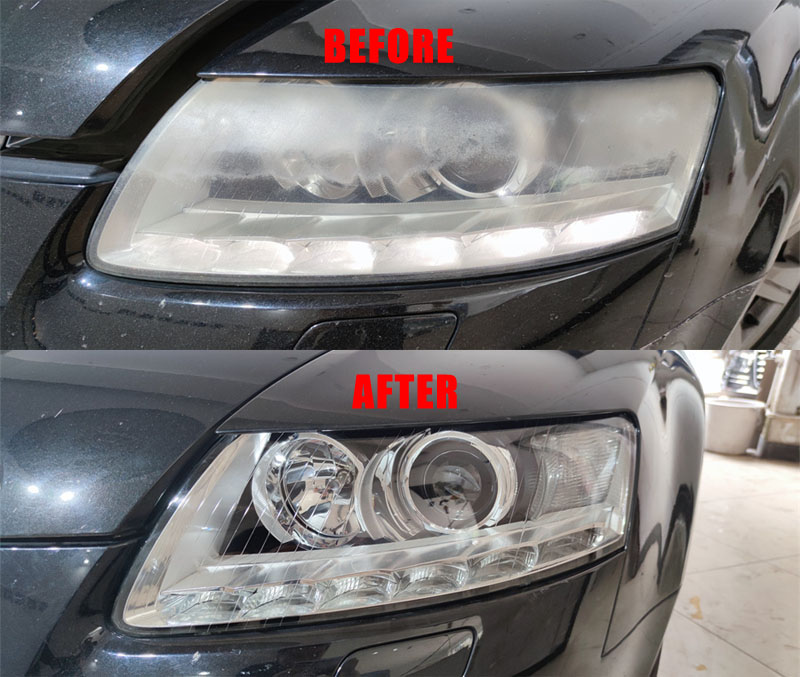 Restoring Headlights before and after