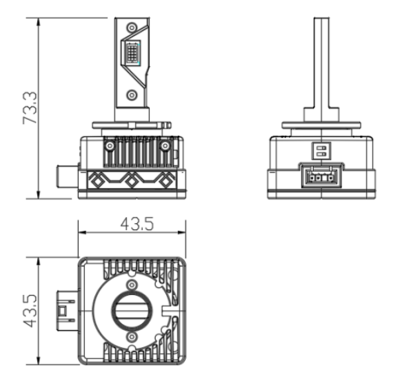 D1S LED Headlight size